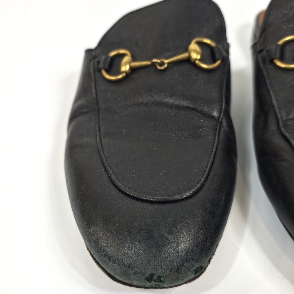 Gucci Princetown Mules Horsebit Black Leather Slipper EU 38.5 US 8 - Picture 4 of 16